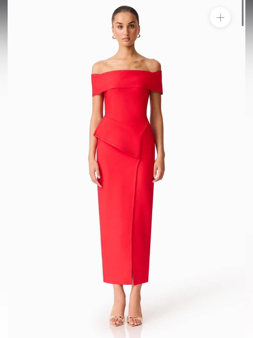 elliatt celia red off the shoulder strapless bodycon knit maxi gown dress XL NEW